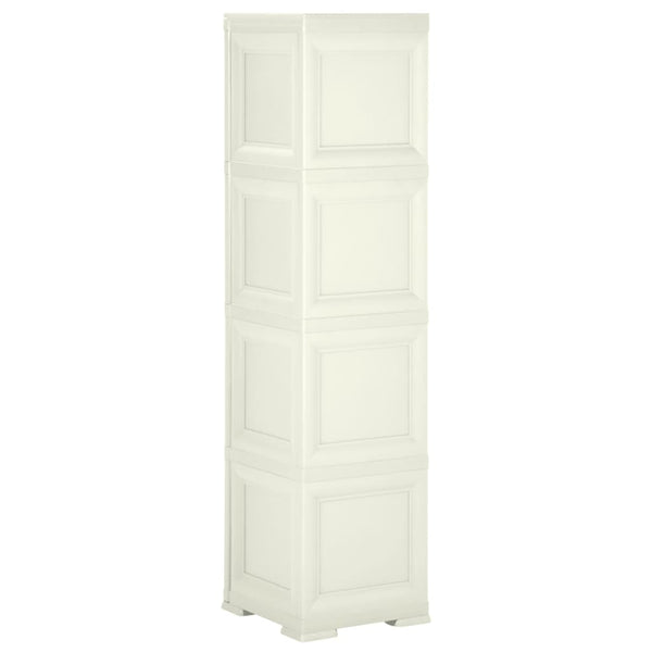 vidaXL Plastic Cabinet 40x43x164 cm Wood Design Vanilla Ice