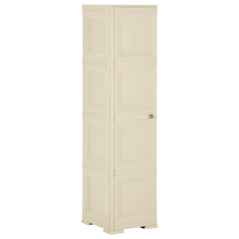 vidaXL Plastic Storage Cabinet 40x43x164 cm Wood Design Angora White