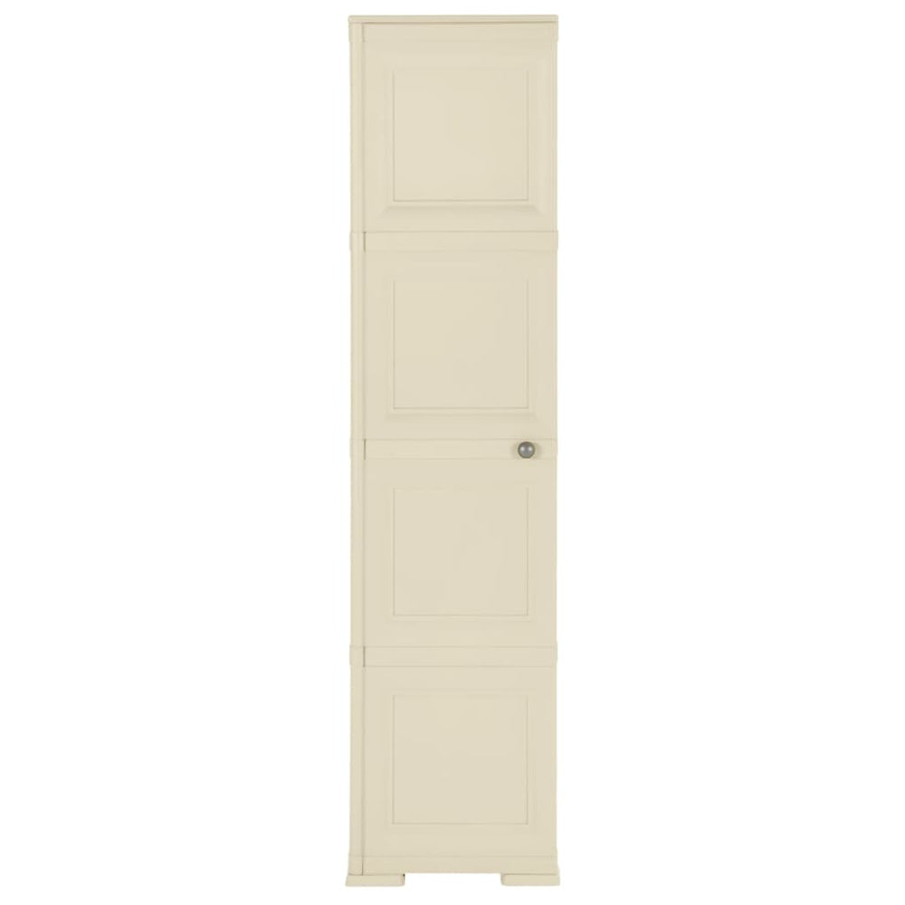 vidaXL Plastic Storage Cabinet 40x43x164 cm Wood Design Angora White