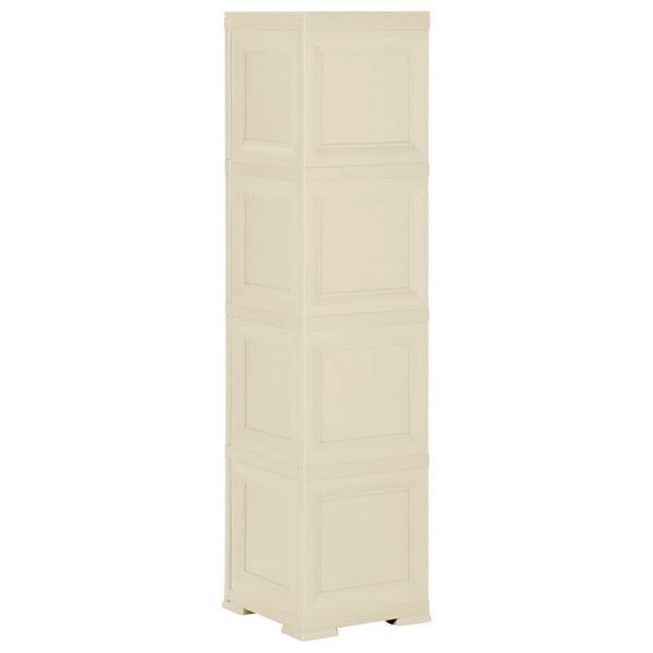 vidaXL Plastic Storage Cabinet 40x43x164 cm Wood Design Angora White