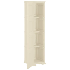 vidaXL Plastic Storage Cabinet 40x43x164 cm Wood Design Angora White