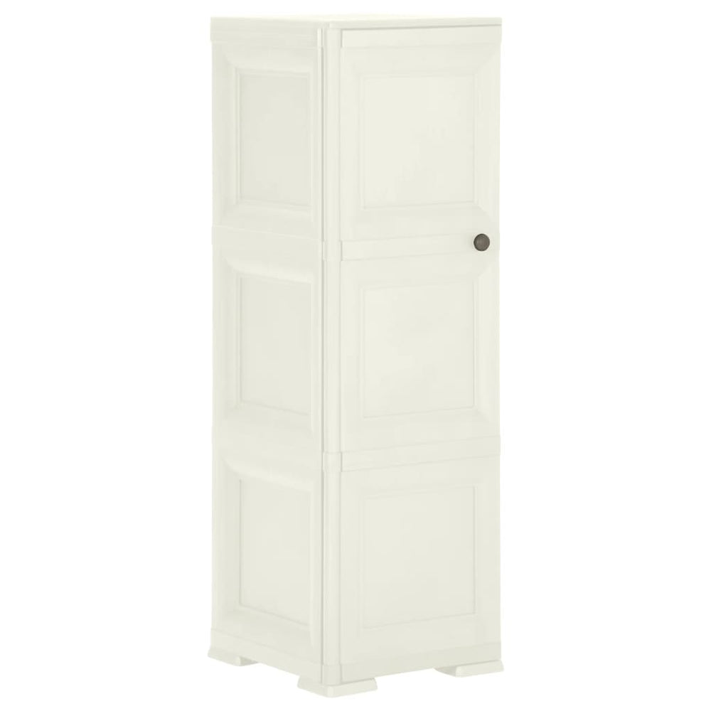 vidaXL Plastic Storage Cabinet 40x43x125 cm Wood Design Vanilla Ice