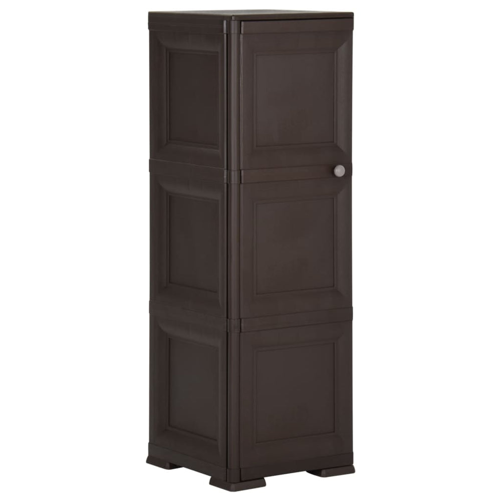 vidaXL Plastic Storage Cabinet 40x43x125 cm Wood Design Brown