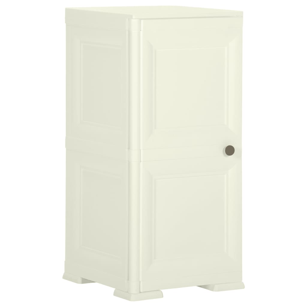 vidaXL Plastic Storage Cabinet 40x43x85.5 cm Wood Design Vanilla Ice