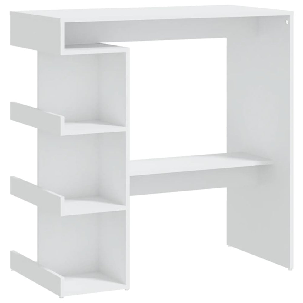 vidaXL Bar Table with Shelves White 100x50x101.5 cm Engineered Wood