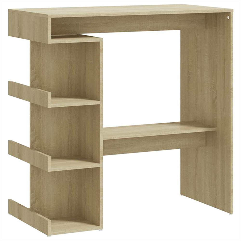 vidaXL Bar Table with Shelves Sonoma Oak 100x50x101.5 cm Engineered Wood