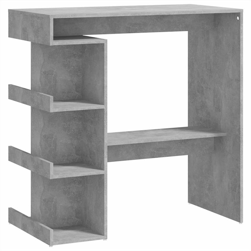 vidaXL Bar Table with Shelves Concrete Grey 100x50x101.5 cm Engineered Wood