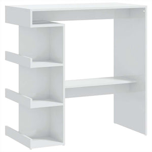 vidaXL Bar Table with Shelves High Gloss White 100x50x101.5 cm