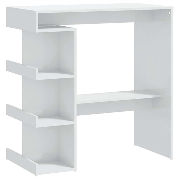 vidaXL Bar Table with Shelves High Gloss White 100x50x101.5 cm