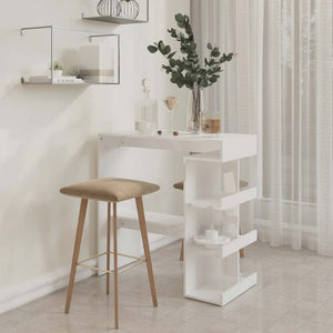 vidaXL Bar Table with Shelves High Gloss White 100x50x101.5 cm