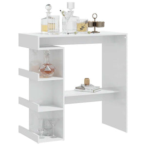 vidaXL Bar Table with Shelves High Gloss White 100x50x101.5 cm