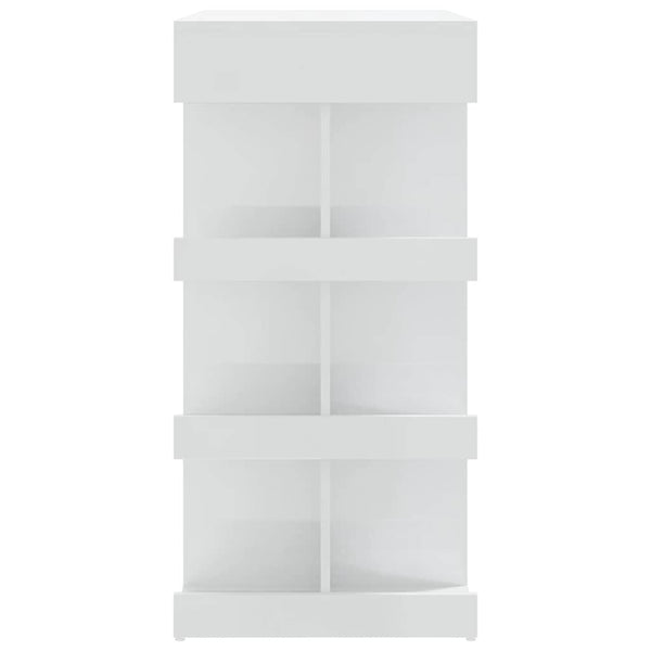 vidaXL Bar Table with Shelves High Gloss White 100x50x101.5 cm