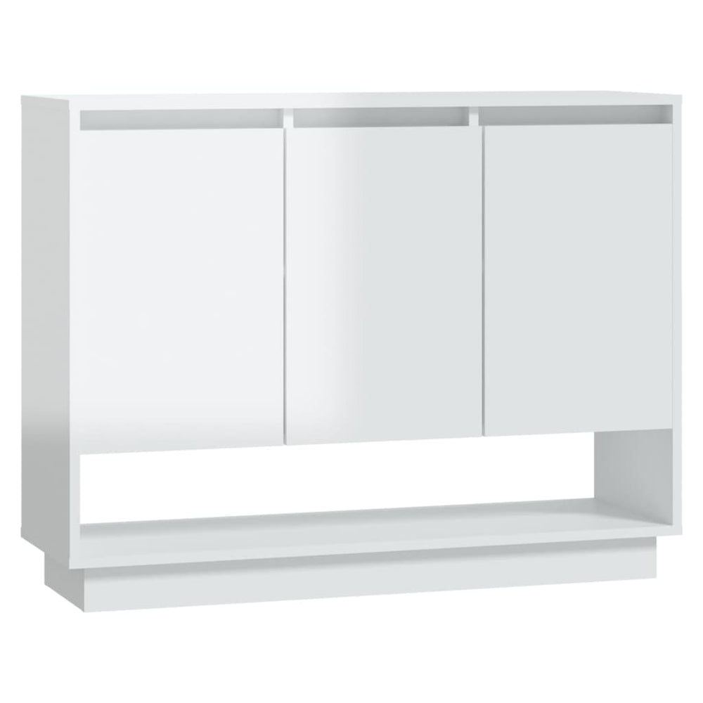 vidaXL Sideboard High-Gloss White 97x31x75 cm Engineered Wood