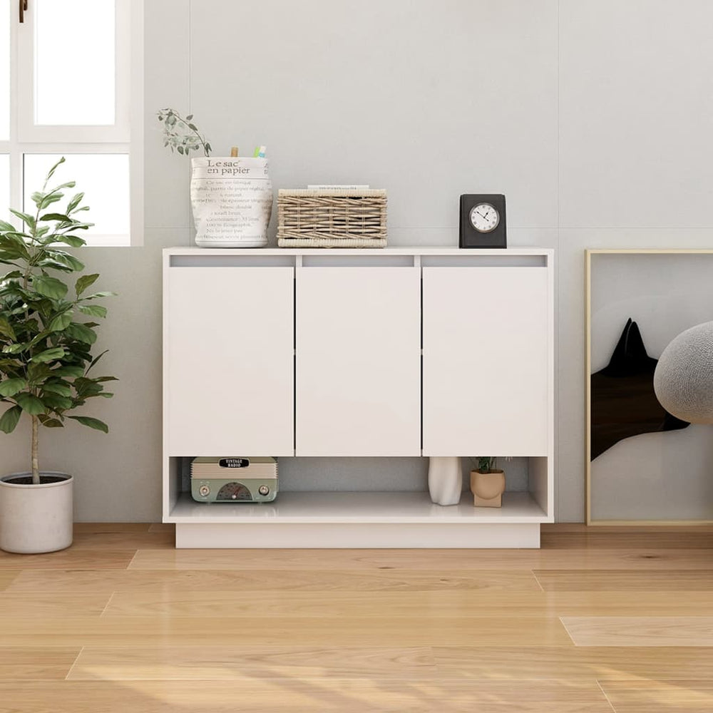 vidaXL Sideboard High-Gloss White 97x31x75 cm Engineered Wood