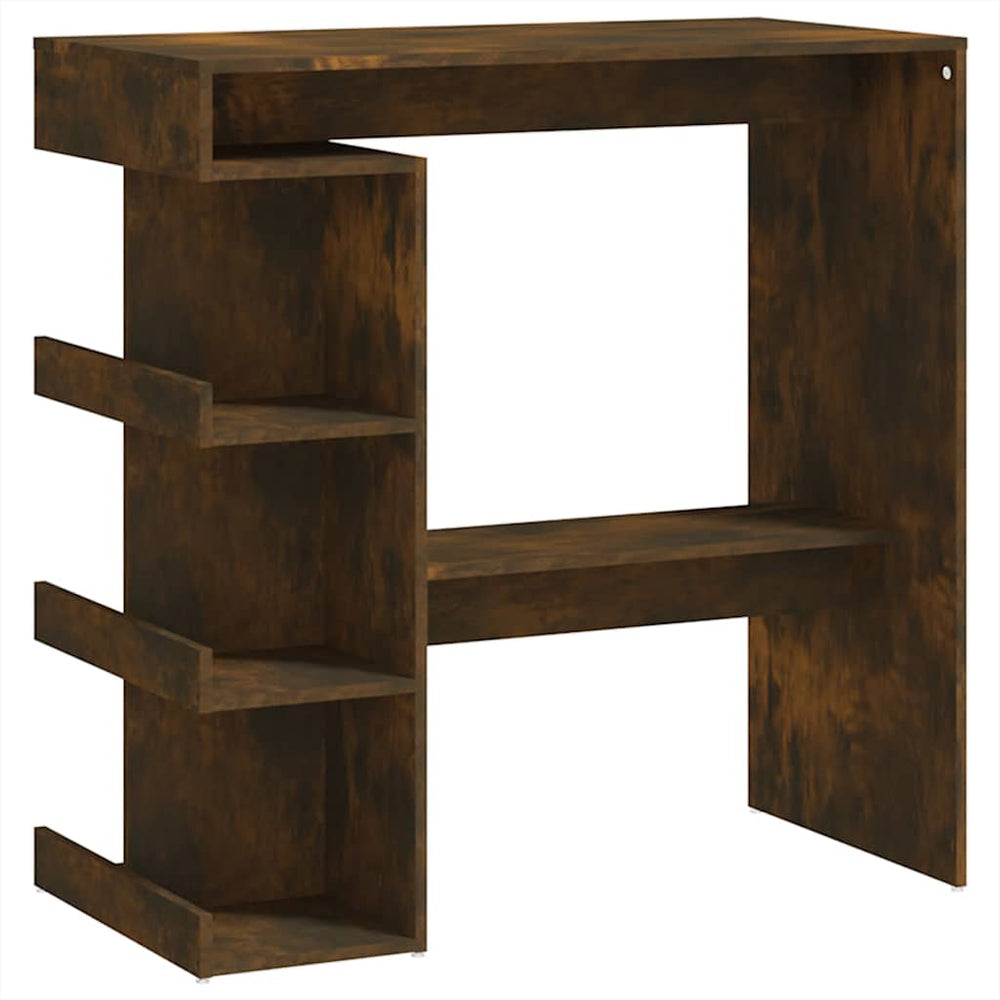 vidaXL Bar Table with Shelves Smoked Oak 100x50x101.5 cm Engineered Wood
