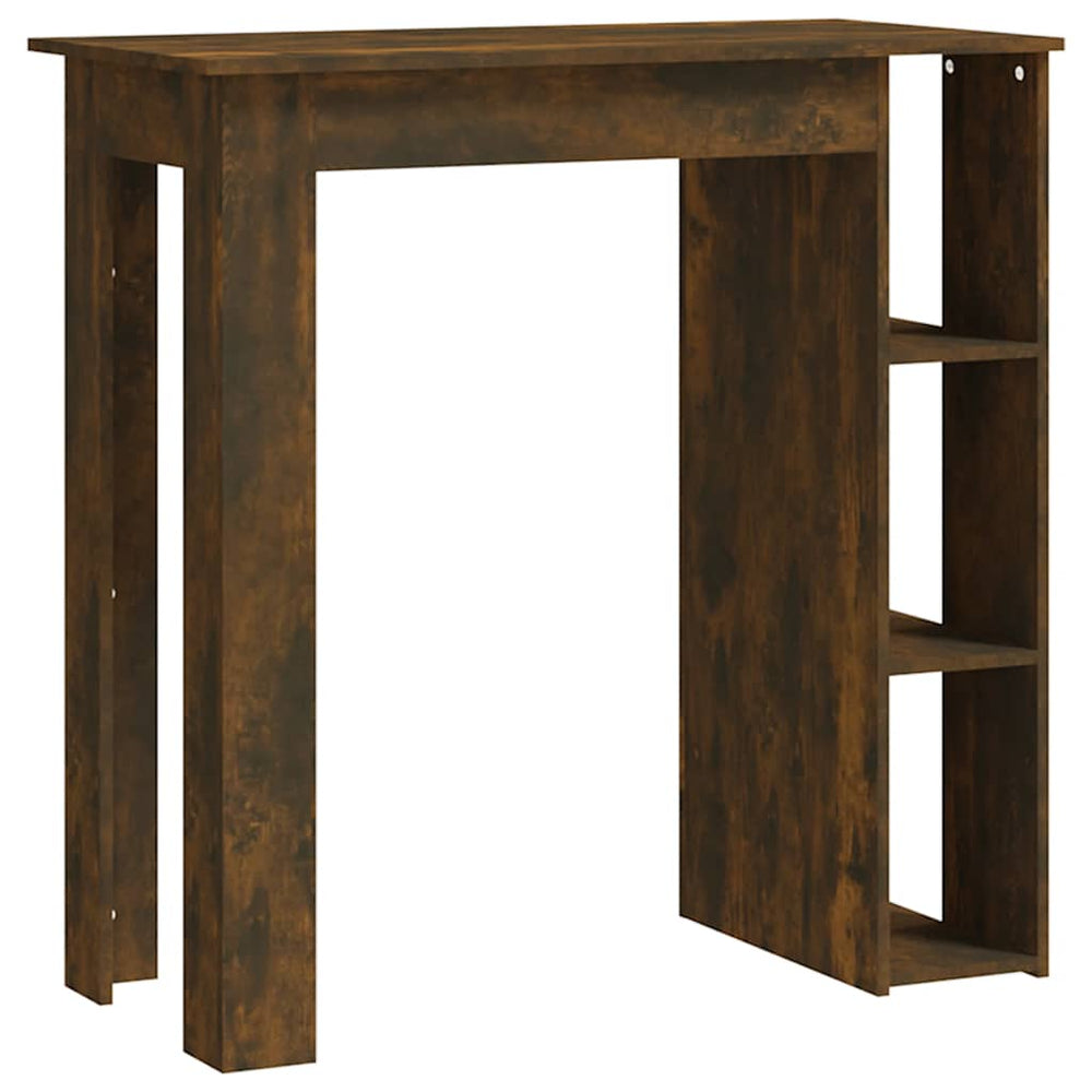 vidaXL Bar Table with Shelves Smoked Oak 102x50x103.5 cm Engineered Wood