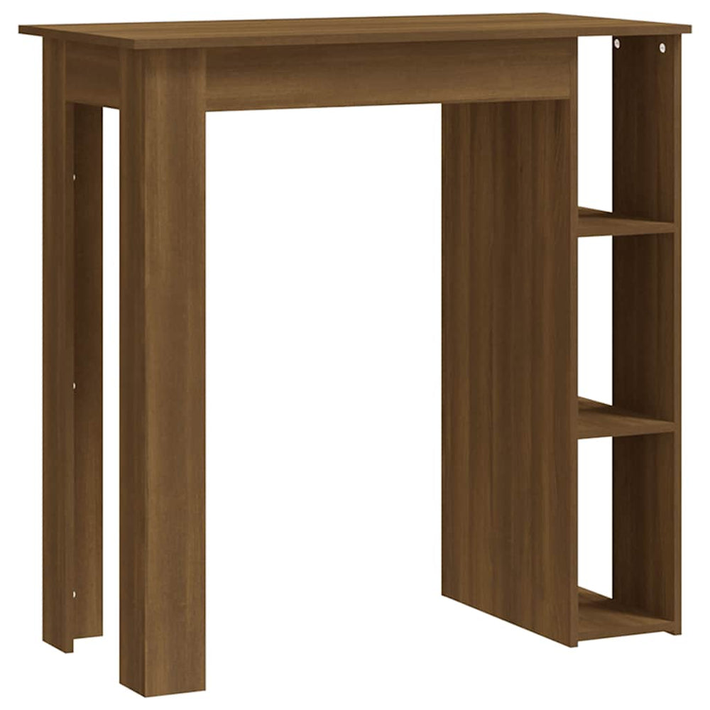 vidaXL Bar Table with Shelves Brown Oak 102x50x103.5 cm Engineered Wood