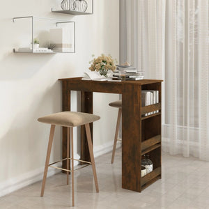 vidaXL Bar Table with Shelves Smoked Oak 102x50x103.5cm Engineered Wood
