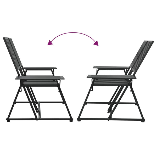 vidaXL 2-Seater Garden Bench 165 cm Black Steel