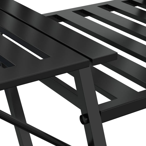 vidaXL 2-Seater Garden Bench 165 cm Black Steel
