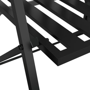 vidaXL 2-Seater Garden Bench Foldable 137 cm Black Steel