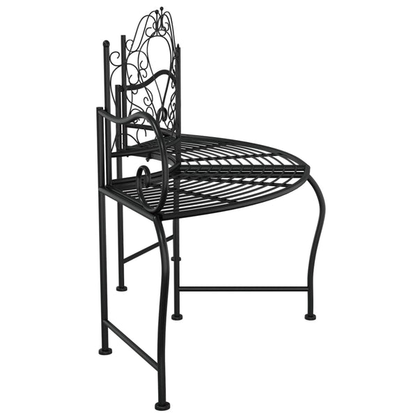vidaXL Tree Bench 150 cm Black Steel