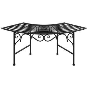 vidaXL Tree Bench 113 cm Black Steel