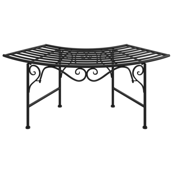 vidaXL Tree Bench 113 cm Black Steel