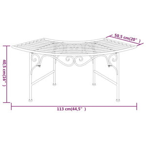 vidaXL Tree Bench 113 cm Black Steel