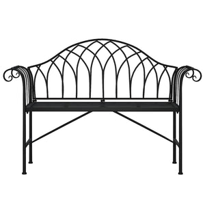 vidaXL 2-Seater Garden Bench 128 cm Black Steel