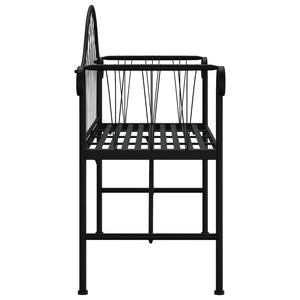 vidaXL 2-Seater Garden Bench 128 cm Black Steel