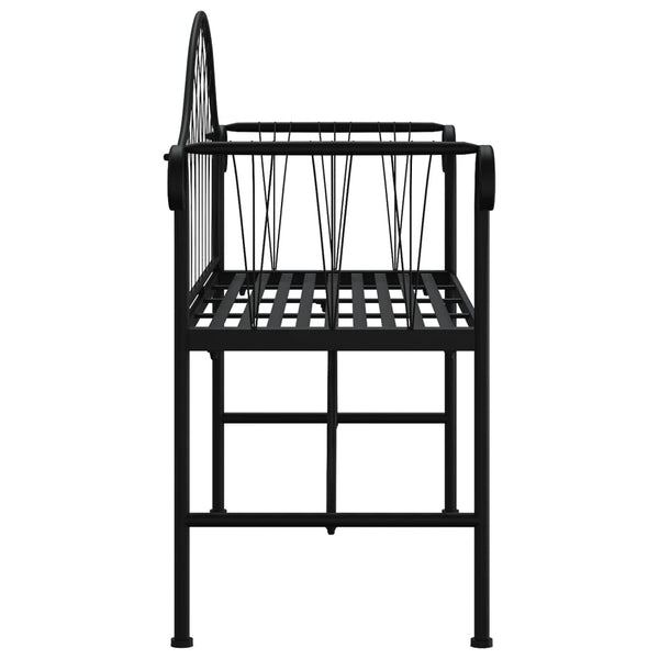 vidaXL 2-Seater Garden Bench 128 cm Black Steel