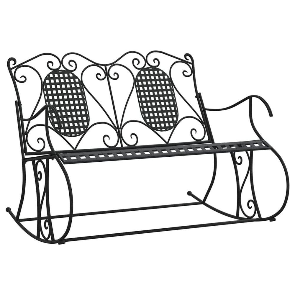 vidaXL 2-Seater Swing Bench 113 cm Black Steel
