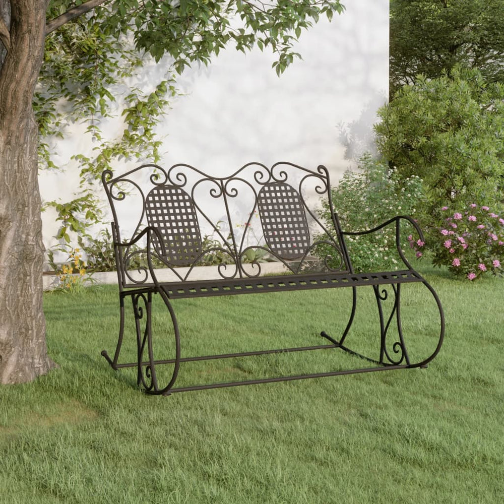 vidaXL 2-Seater Swing Bench 113 cm Black Steel