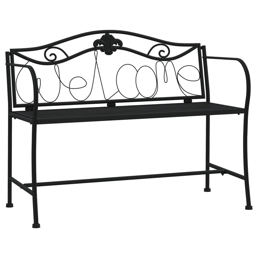 vidaXL 2-Seater Garden Bench 104 cm Black Steel