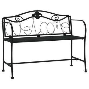 vidaXL 2-Seater Garden Bench 104 cm Black Steel
