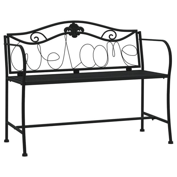 vidaXL 2-Seater Garden Bench 104 cm Black Steel