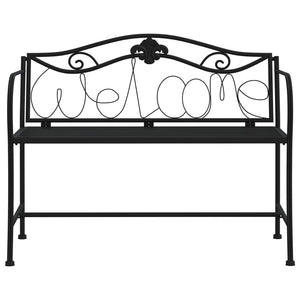 vidaXL 2-Seater Garden Bench 104 cm Black Steel