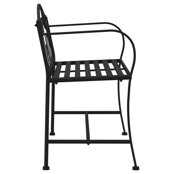 vidaXL 2-Seater Garden Bench 104 cm Black Steel
