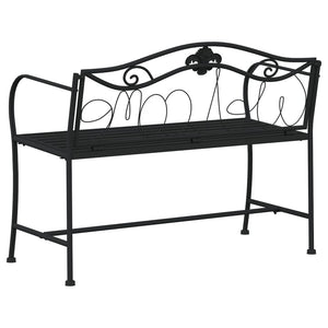 vidaXL 2-Seater Garden Bench 104 cm Black Steel