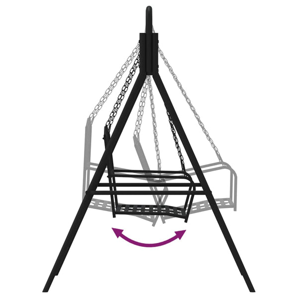 vidaXL Hollywood Swing 124 cm Black Steel