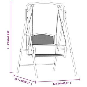 vidaXL Hollywood Swing 124 cm Black Steel