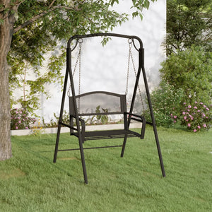 vidaXL Hollywood Swing 124 cm Black Steel