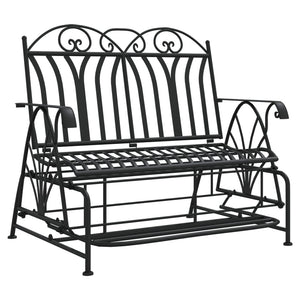 vidaXL Swing Bench 2-Seater 114 cm Black Steel