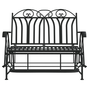 vidaXL Swing Bench 2-Seater 114 cm Black Steel