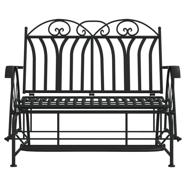 vidaXL Swing Bench 2-Seater 114 cm Black Steel