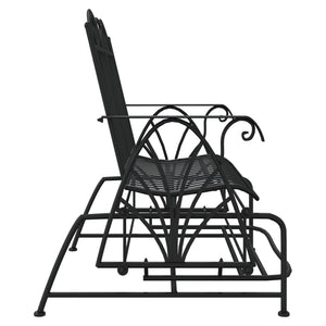vidaXL Swing Bench 2-Seater 114 cm Black Steel
