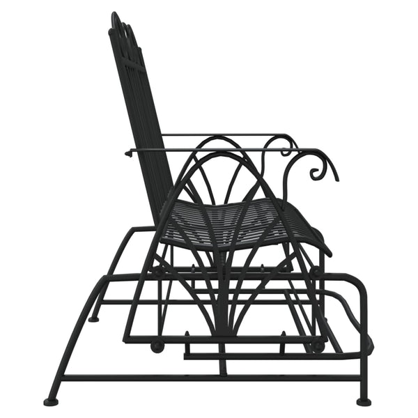 vidaXL Swing Bench 2-Seater 114 cm Black Steel