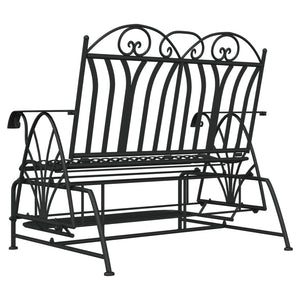 vidaXL Swing Bench 2-Seater 114 cm Black Steel