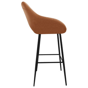 vidaXL Bar Stools 2 pcs Light Brown Faux Leather
